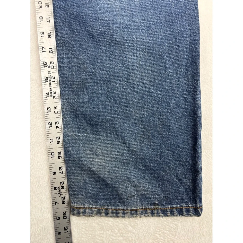 Levis 505 Men's 38x30 Y2K Medium Dark Wash Jeans Blue Distressed Waist Knee Fade